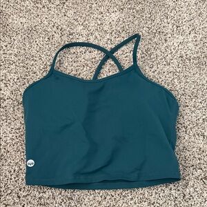 Senita Teal Strappy Crop Tank